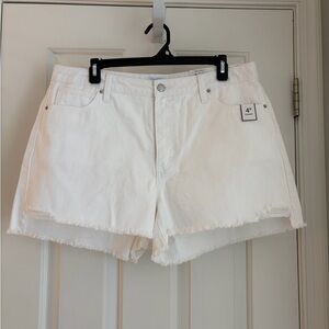 White Jean Shorts with Pockets Size 14